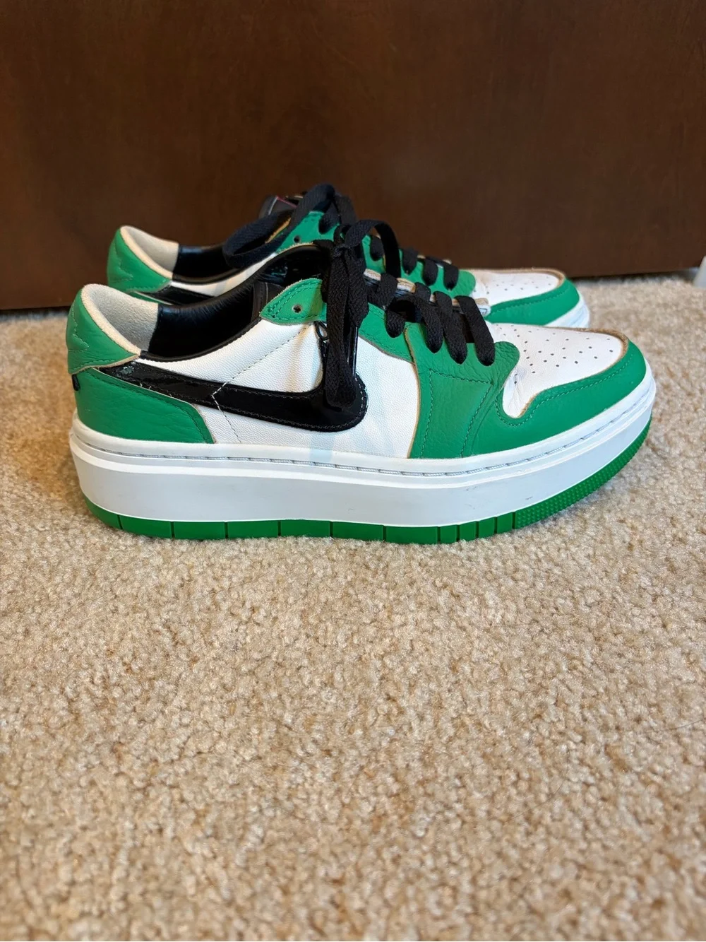 Nike Women's Low-Top Platform Sneakers in Green, White & Black